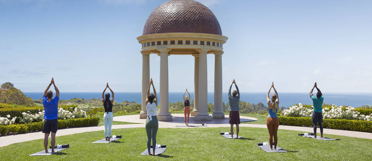 yoga fresh air fitness at rotunda pelican hill