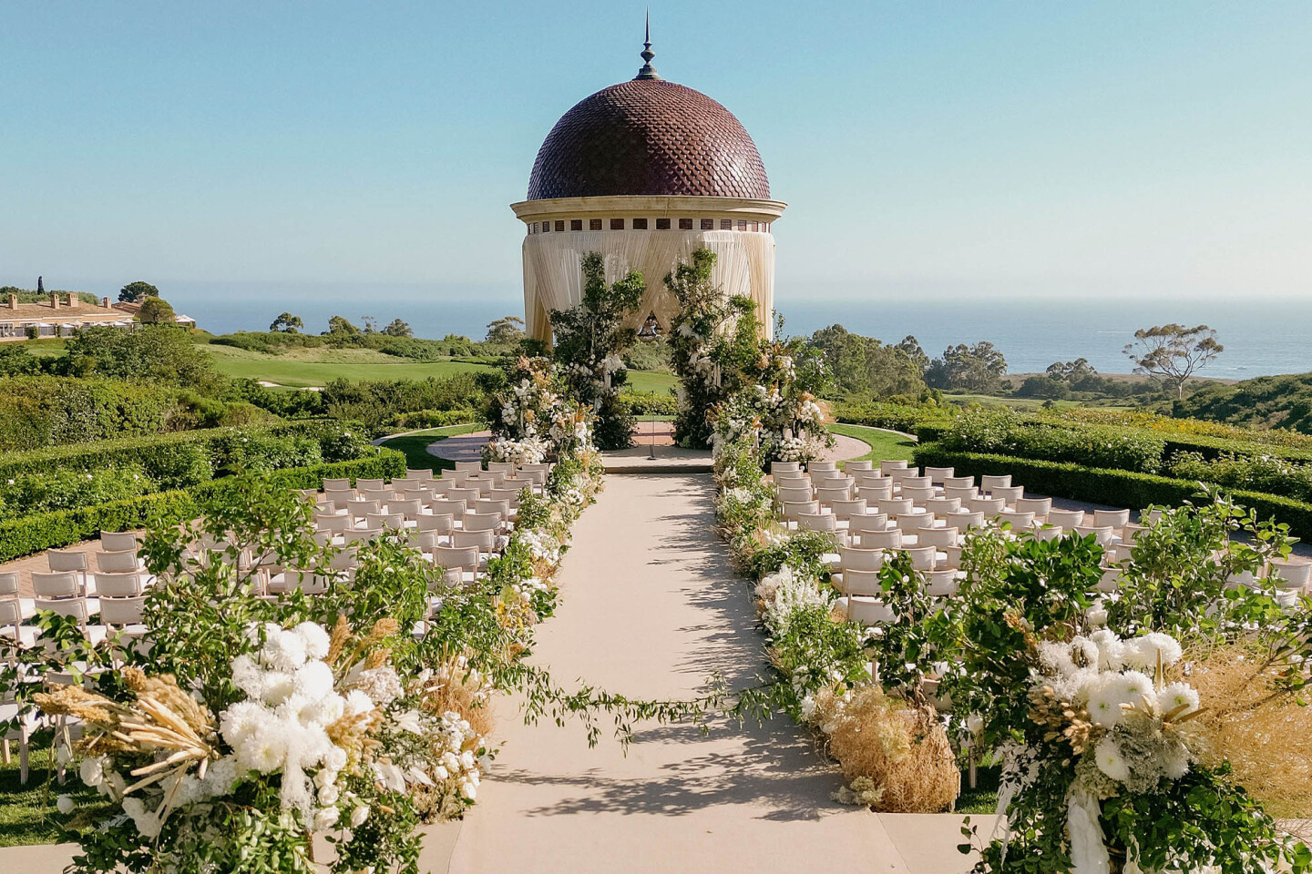 marks garden wedding ceremony floral
