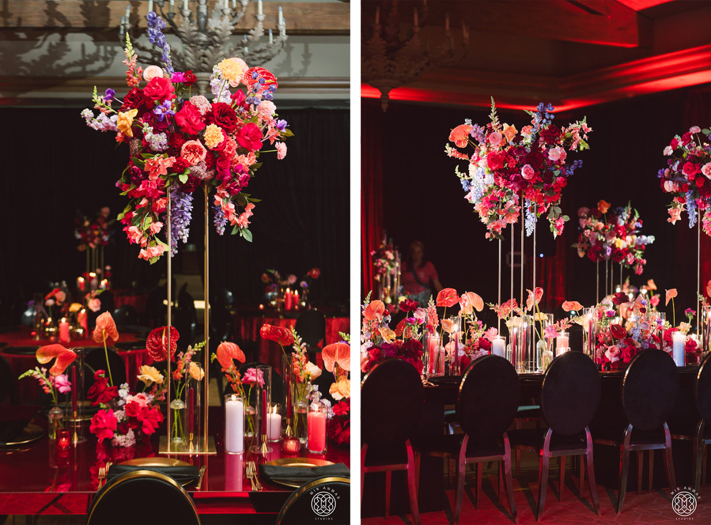 bloom and blueprint event co floral reception arrangement